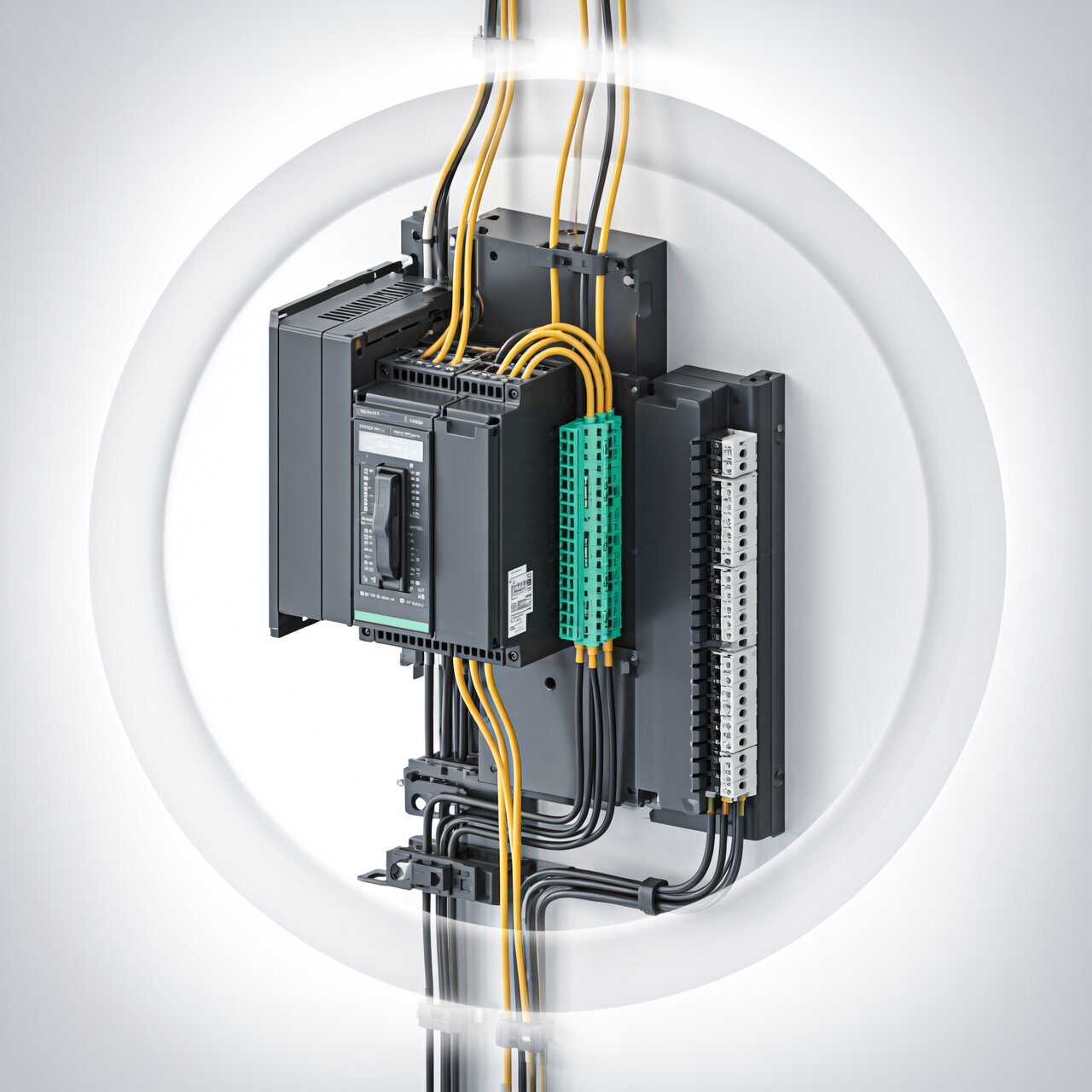 Control system installation with professional panel mounting proper wire routing grounding and component labeling best practices
