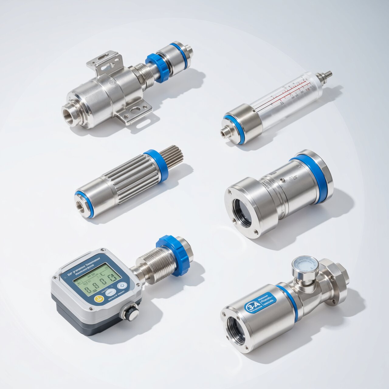Food and beverage instrumentation with sanitary tri-clamp fittings CIP monitoring pasteurization temperature and 3-A dairy certification