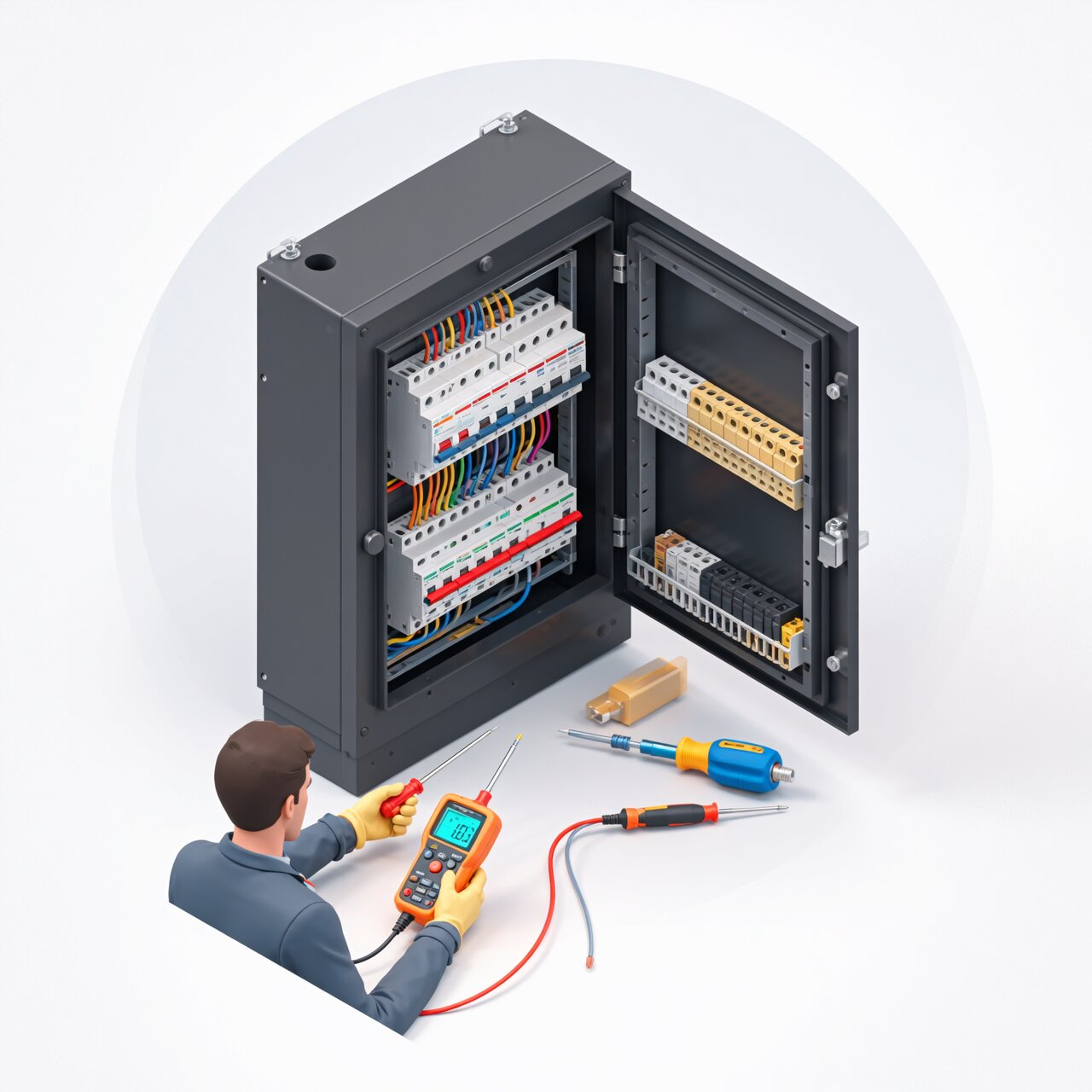 Industrial electrical panel services with infrared thermography testing maintenance and professional inspection procedures