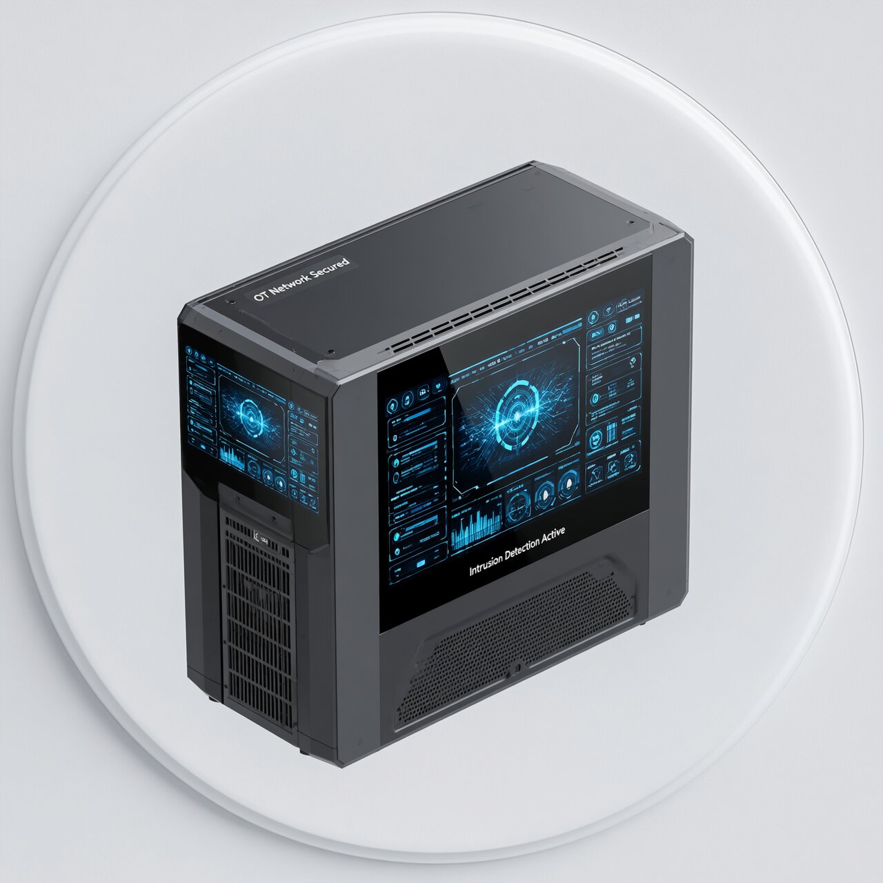 Industrial network security with firewall appliance network monitoring intrusion detection and OT cybersecurity threat protection