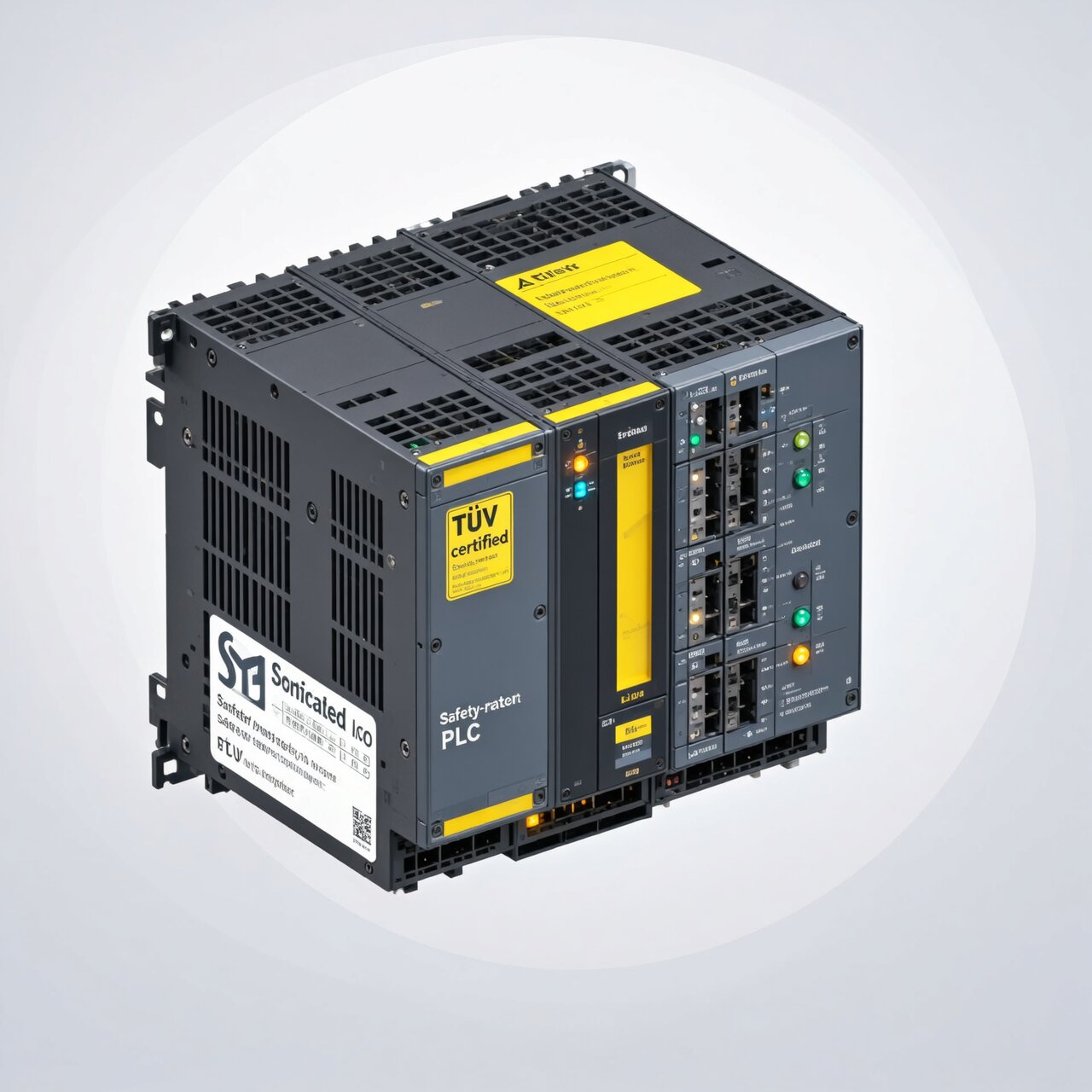 Industrial safety PLC programming with dual processor redundant architecture and TUV-certified safety-rated control systems