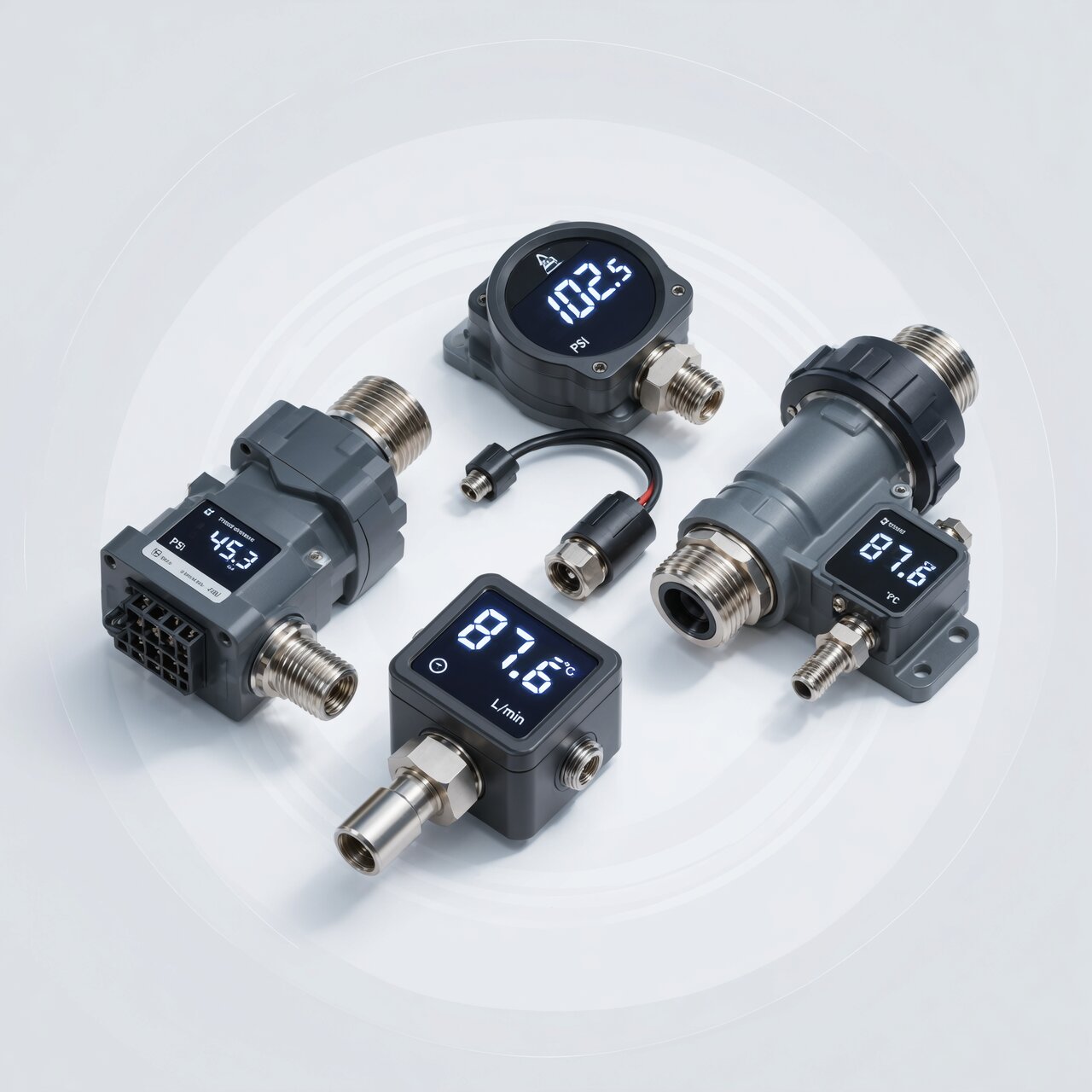Instrumentation services with industrial pressure transmitters flow sensors and temperature measurement for process control