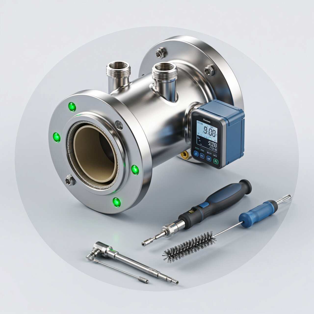 Magnetic flow meter services including electrode cleaning liner inspection grounding verification and calibration for conductive liquids