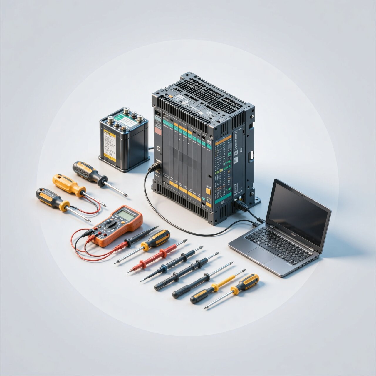 PLC maintenance services with preventive diagnostics backup battery replacement and professional system testing procedures