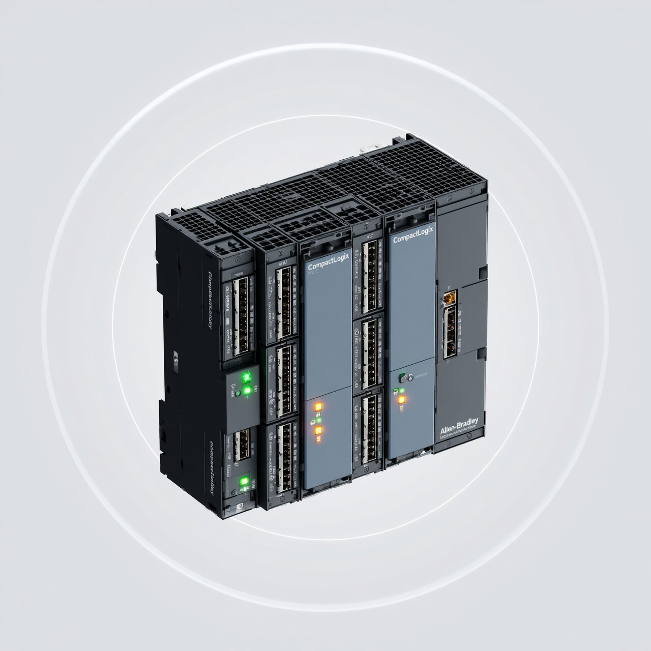 PLC programming services with Allen-Bradley controller and ladder logic software for industrial automation systems