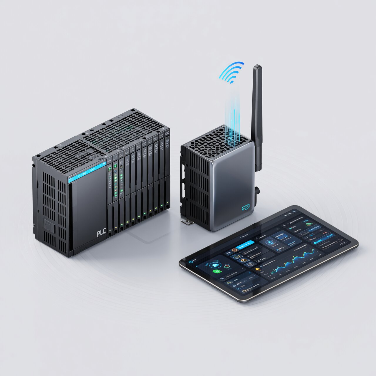 Remote PLC monitoring with cloud connectivity wireless gateway and real-time status alerts for remote diagnostics