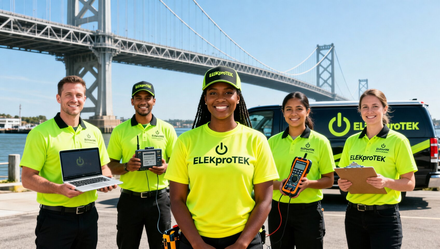ELEKproTEK electrical contractor team in Charleston SC at Ravenel Bridge providing residential commercial industrial services