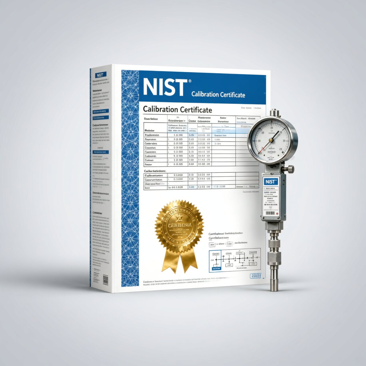 NIST-traceable calibration certificate with precision reference standards and documented uncertainty for regulatory compliance